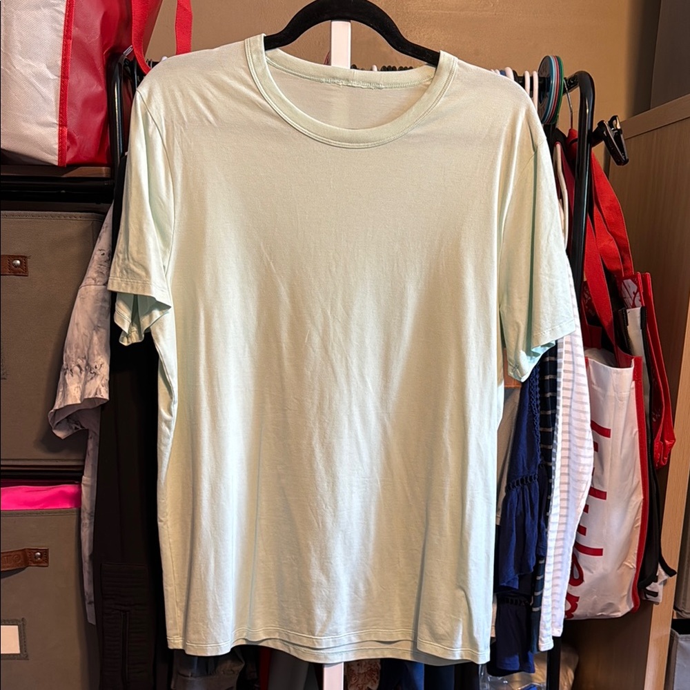 Lululemon Love Crewneck T-Shirt ~Sz 10 Kohlrabi Green Pima Cotton Relaxed Fit